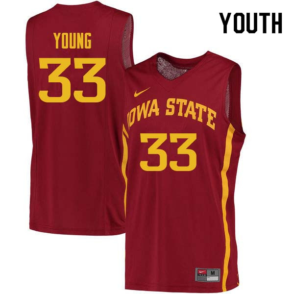 Youth #33 Solomon Young Iowa State Cyclones College Basketball Jerseys Sale-Cardinal